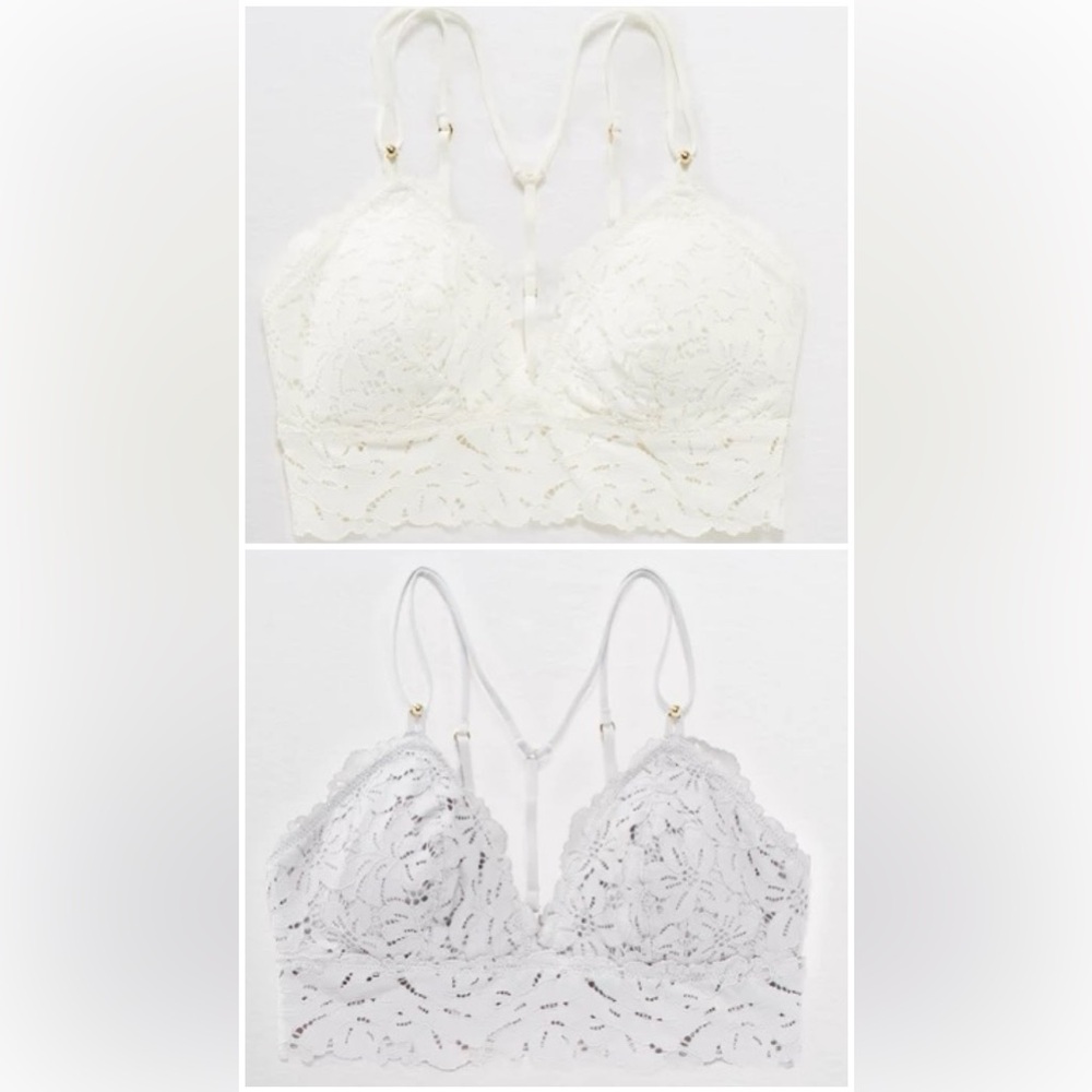 Set of 2 Aerie Palm Lace Racerback Padded Bralettes
